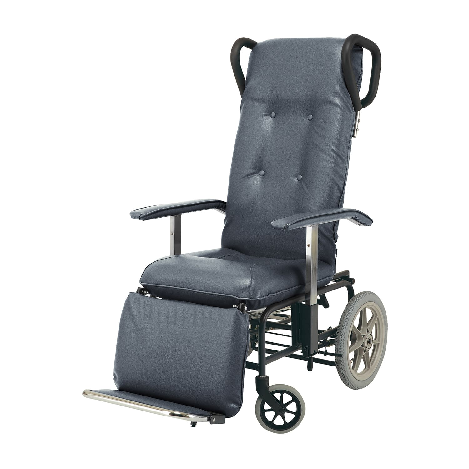 車いす フルリクライニングカームF 車椅子 20-5800-0002 グレー 睦三 NO.228