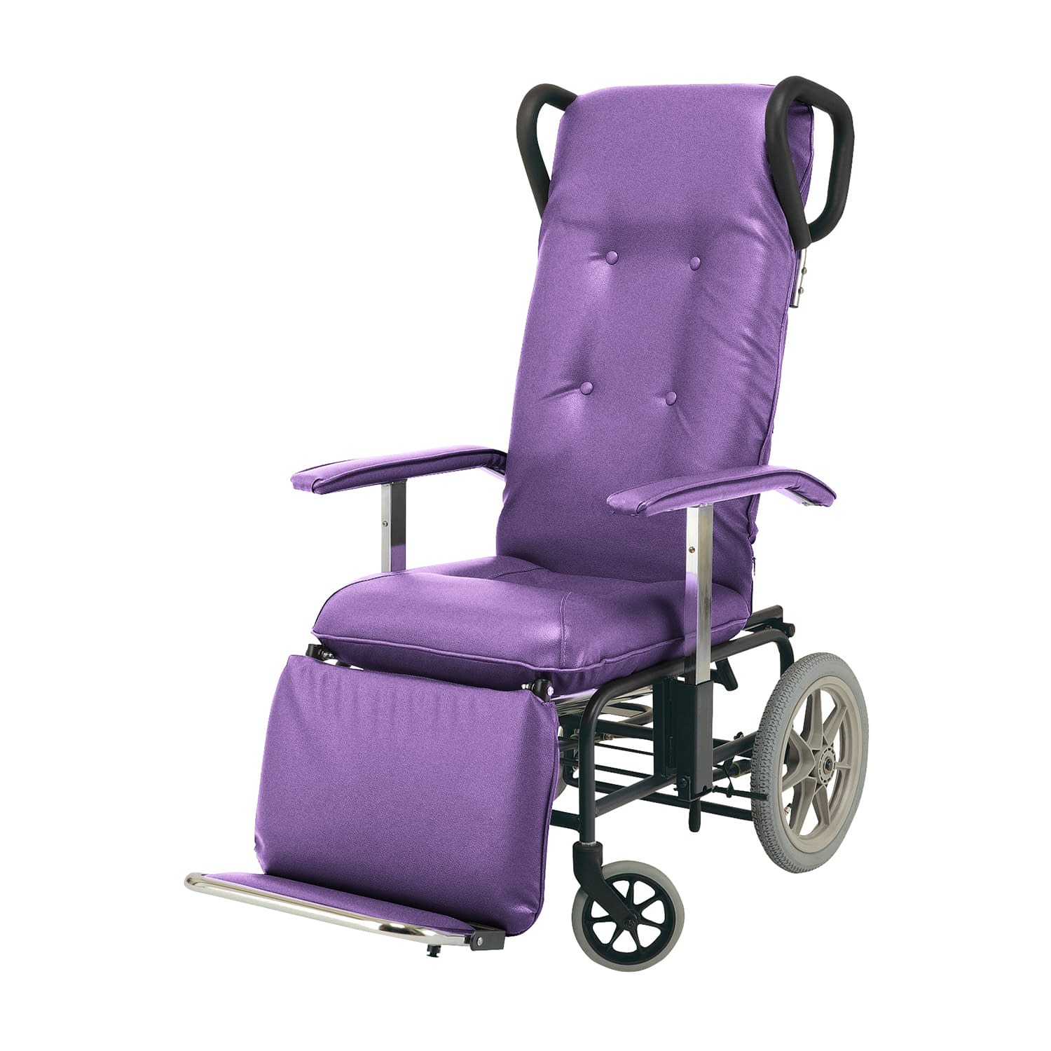 車いす フルリクライニングカームF 車椅子 20-5800-0003 パープル 睦三 NO.228