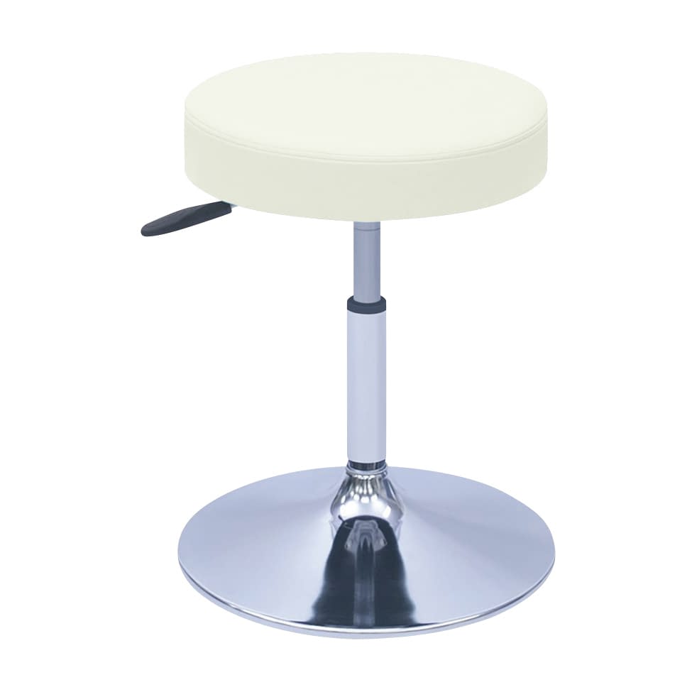 G型クランケチェアー φ390mm 24-9897-0001 ビニルレザー白 高田ベッド製作所 TB-1562-02(H420-530)