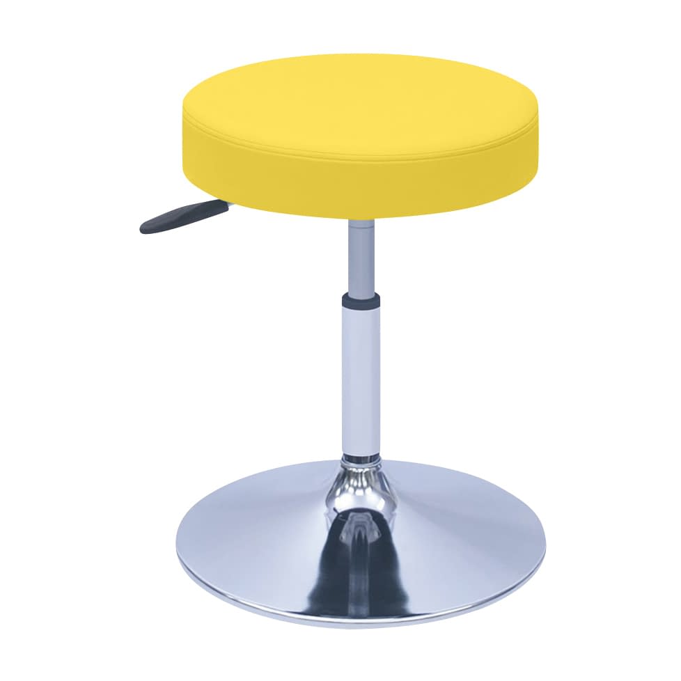 G型クランケチェアー φ390mm 24-9897-0009 ビニルレザーイエロー 高田ベッド製作所 TB-1562-02(H420-530)