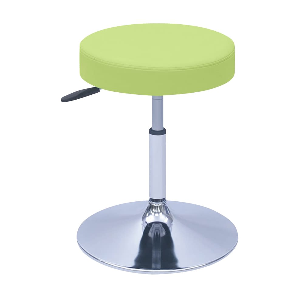 G型クランケチェアー φ390mm 24-9897-0012 ビニルレザーライムグリーン 高田ベッド製作所 TB-1562-02(H420-530)