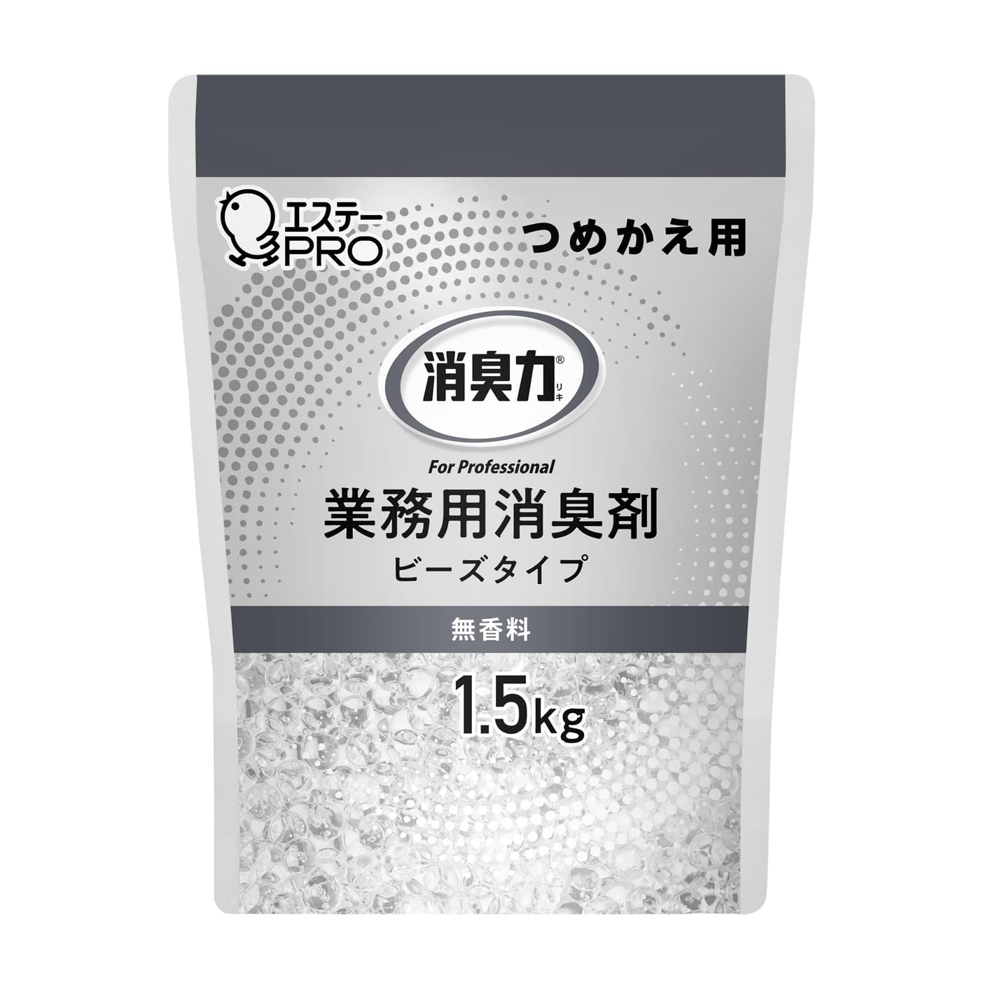 消臭力(業務用)ビーズタイプ 大容量 ビーズタイプ・大容量詰替用・無香料 消臭剤 25-2216-09 業務用 ビーズタイプ 1.5KG(ツメカエ)ムコウリョウ