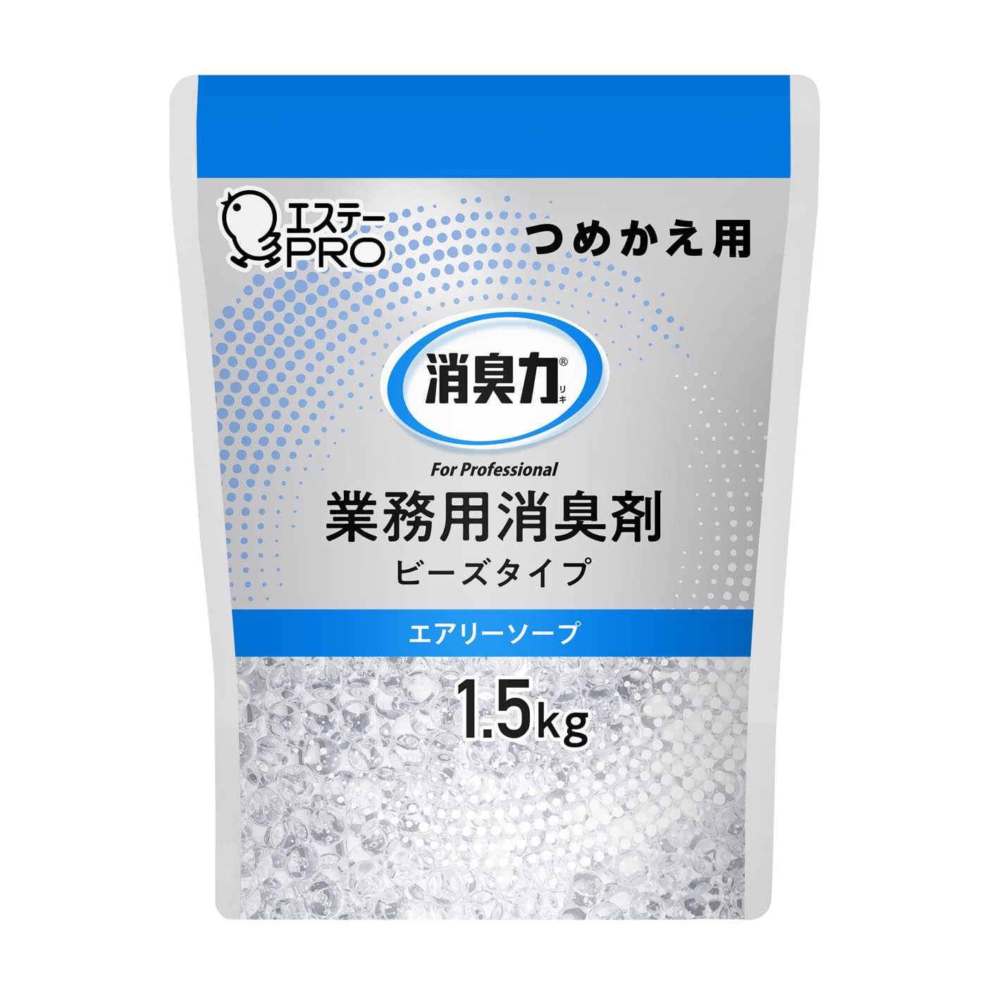 消臭力(業務用)ビーズタイプ 大容量 ビーズタイプ・大容量詰替用・エアリーソープ 消臭剤 25-2216-10 業務用 ビーズタイプ 1.5KG(ツメカエ)エアリーソープ