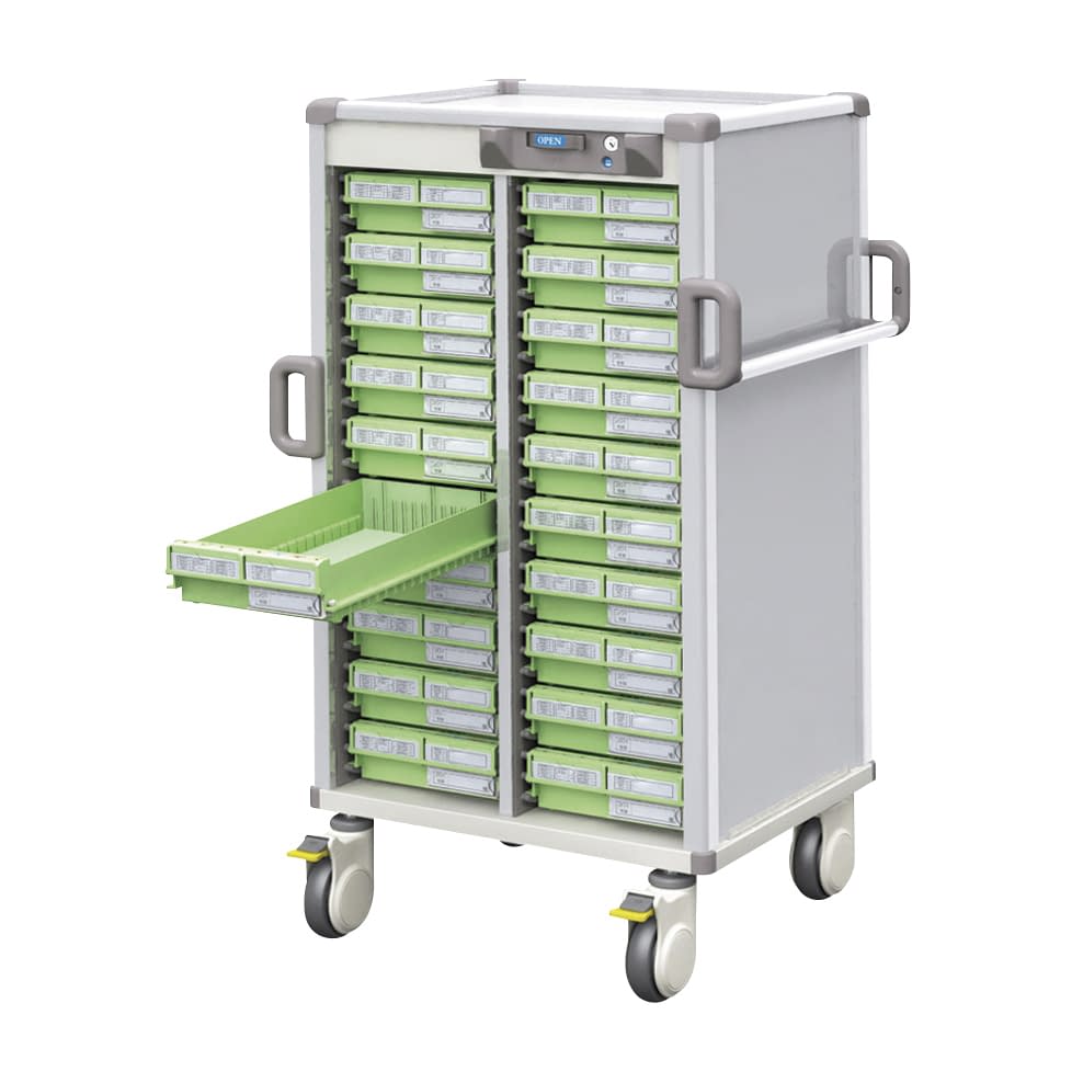 Nカート与薬ロング 2列10段 ロング2列10段 25-2268-00 KAWAJUN MCR377HT(ホワイト)