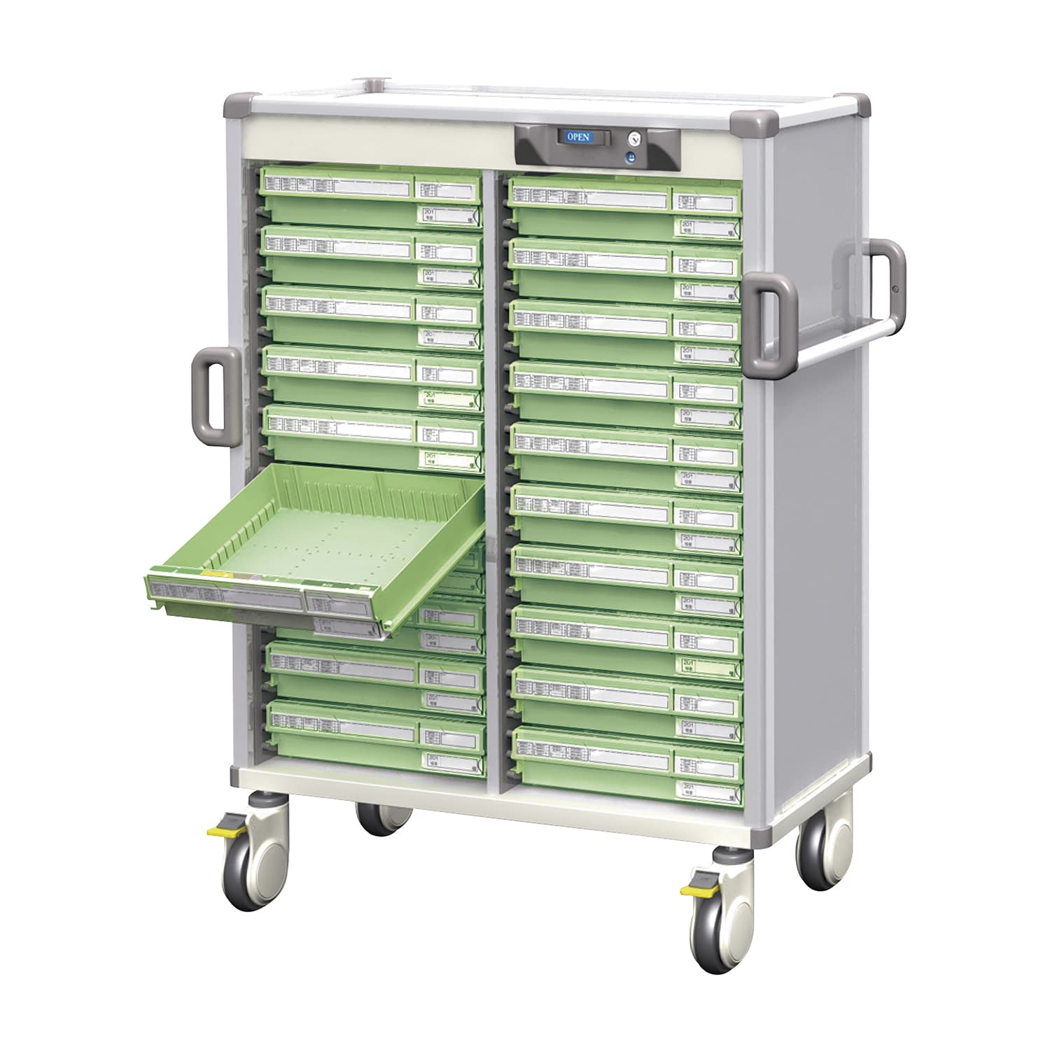 Nカート与薬ワイド 2列10段 ワイド2列10段 25-2268-08 KAWAJUN MCR385HT(ホワイト)