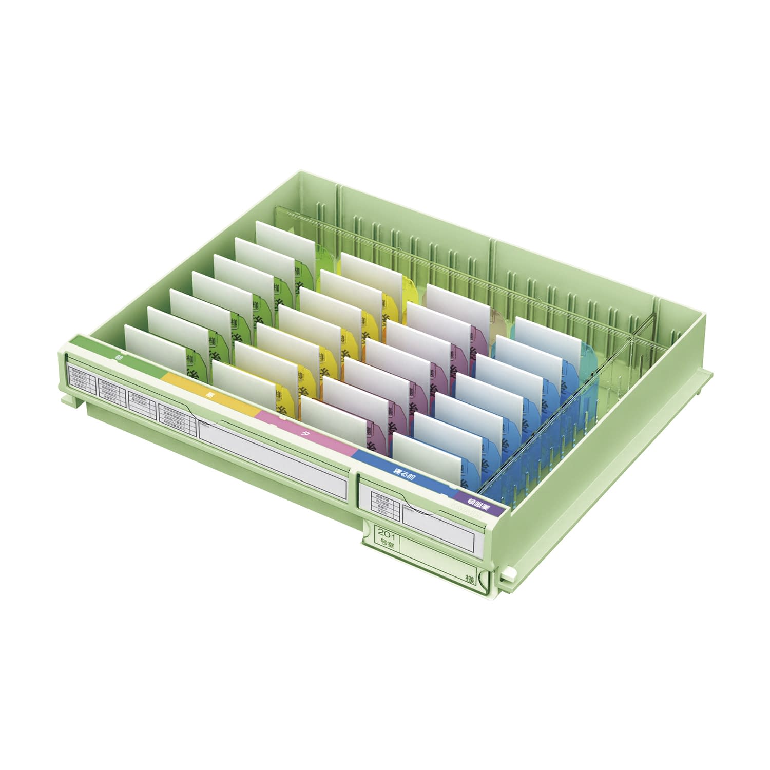 与薬コンテナNワイド N与薬カートワイド用 25-2269-01 KAWAJUN MCN054YG(イエローグリーン)