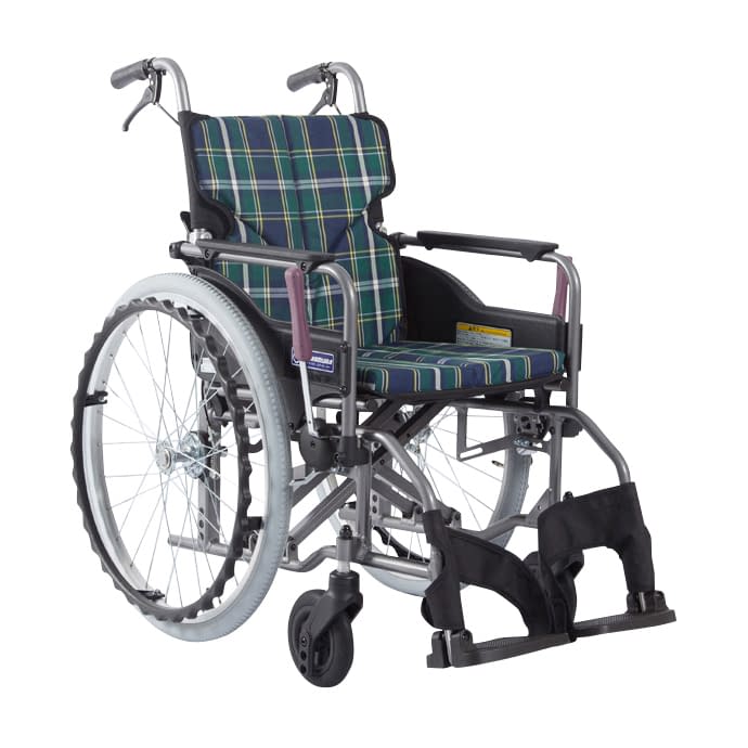 車いす モダン Aスタイル モダンシリーズAスタイル 25-2358-0004 緑チェックA9 カワムラサイクル KMD-A22-40-M/SR