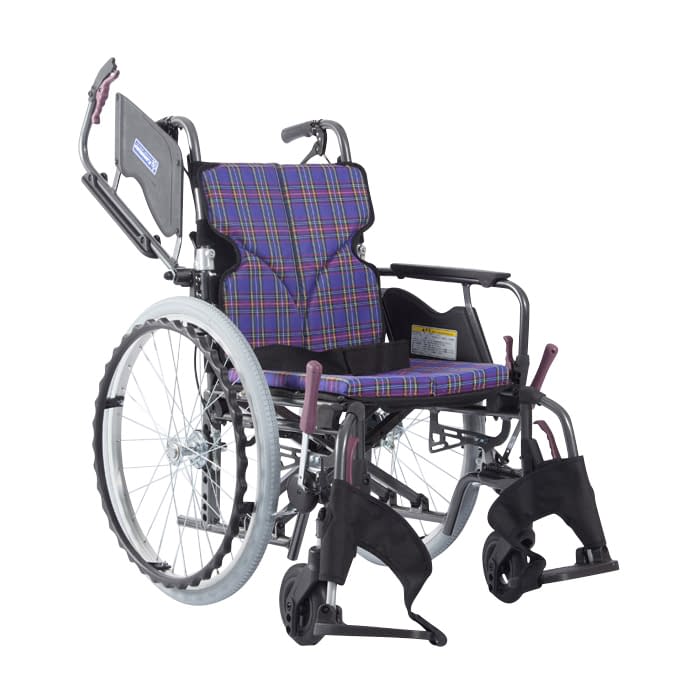 車いす モダン Bスタイル モダンシリーズBスタイル 25-2358-0106 紫チェックA11 カワムラサイクル KMD-B22-40-M/SR