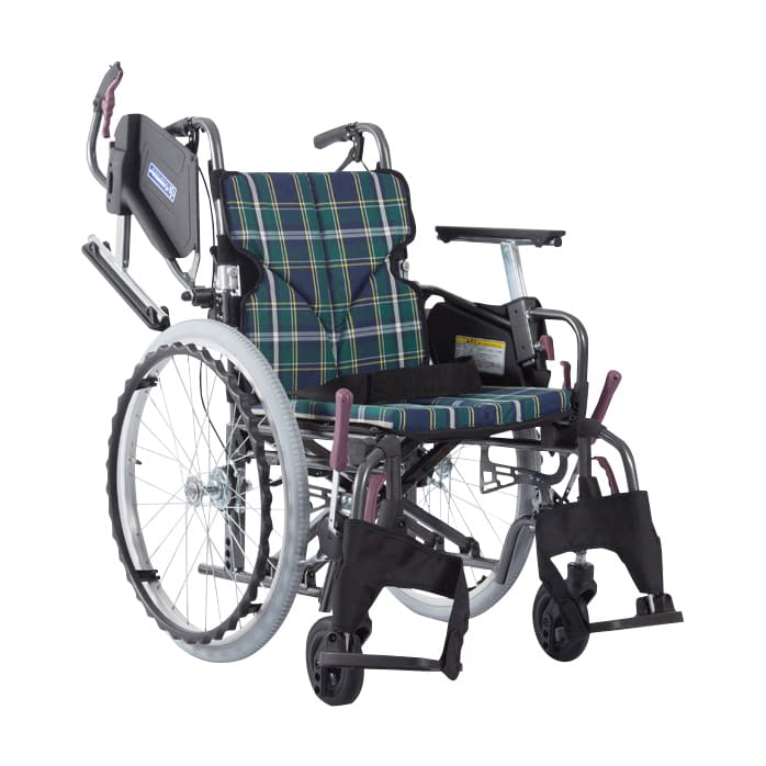 車いす モダン Cスタイル モダンシリーズCスタイル 25-2358-0204 緑チェックA9 カワムラサイクル KMD-C22-40-M/SR