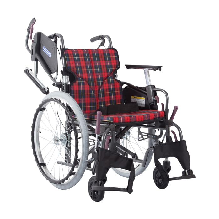 車いす モダン Cスタイル モダンシリーズCスタイル 25-2358-0205 赤チェックA10 カワムラサイクル KMD-C22-40-M/SR