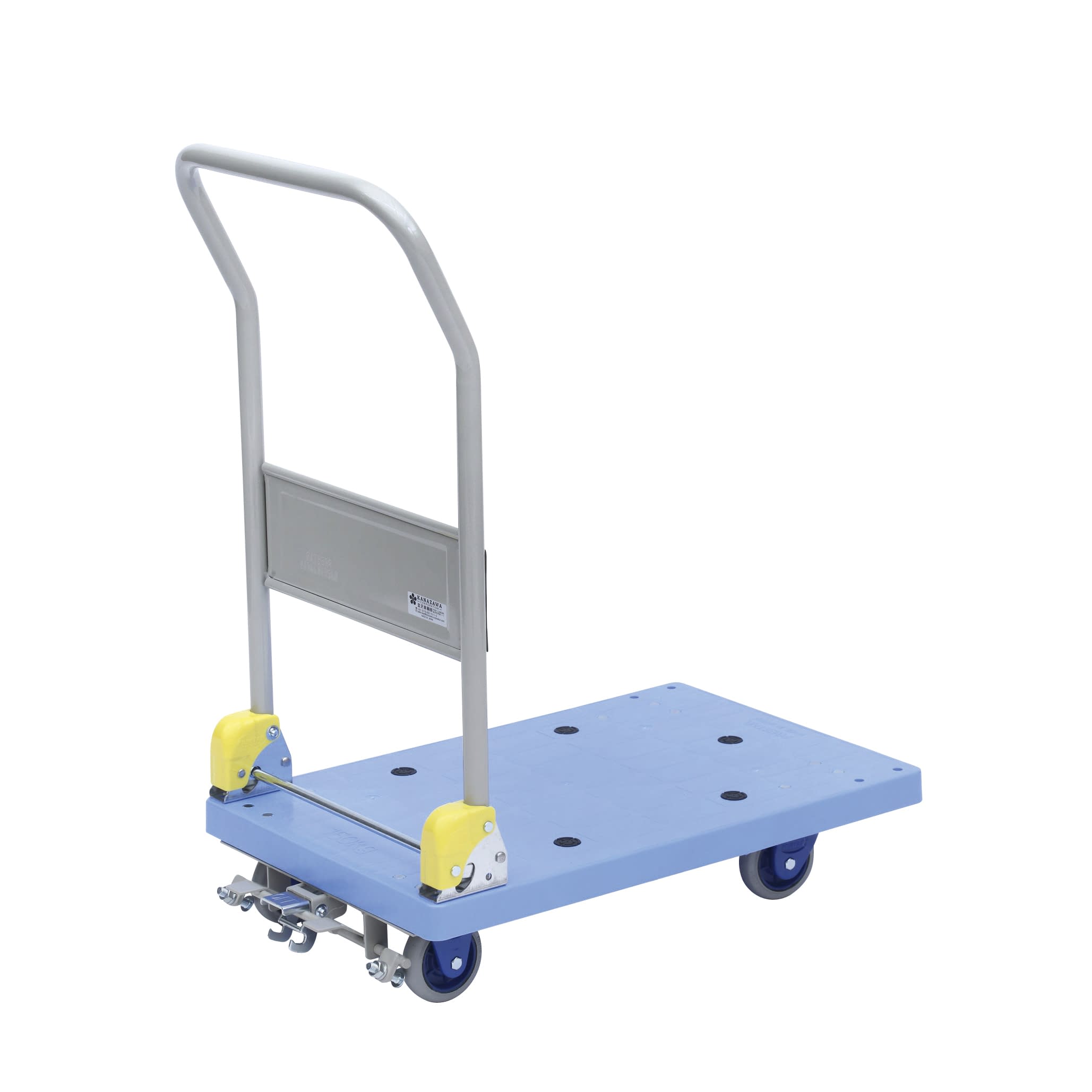 小型静音樹脂台車 フットブレーキ付 25-2261-00 金沢車輛 NP-106GS