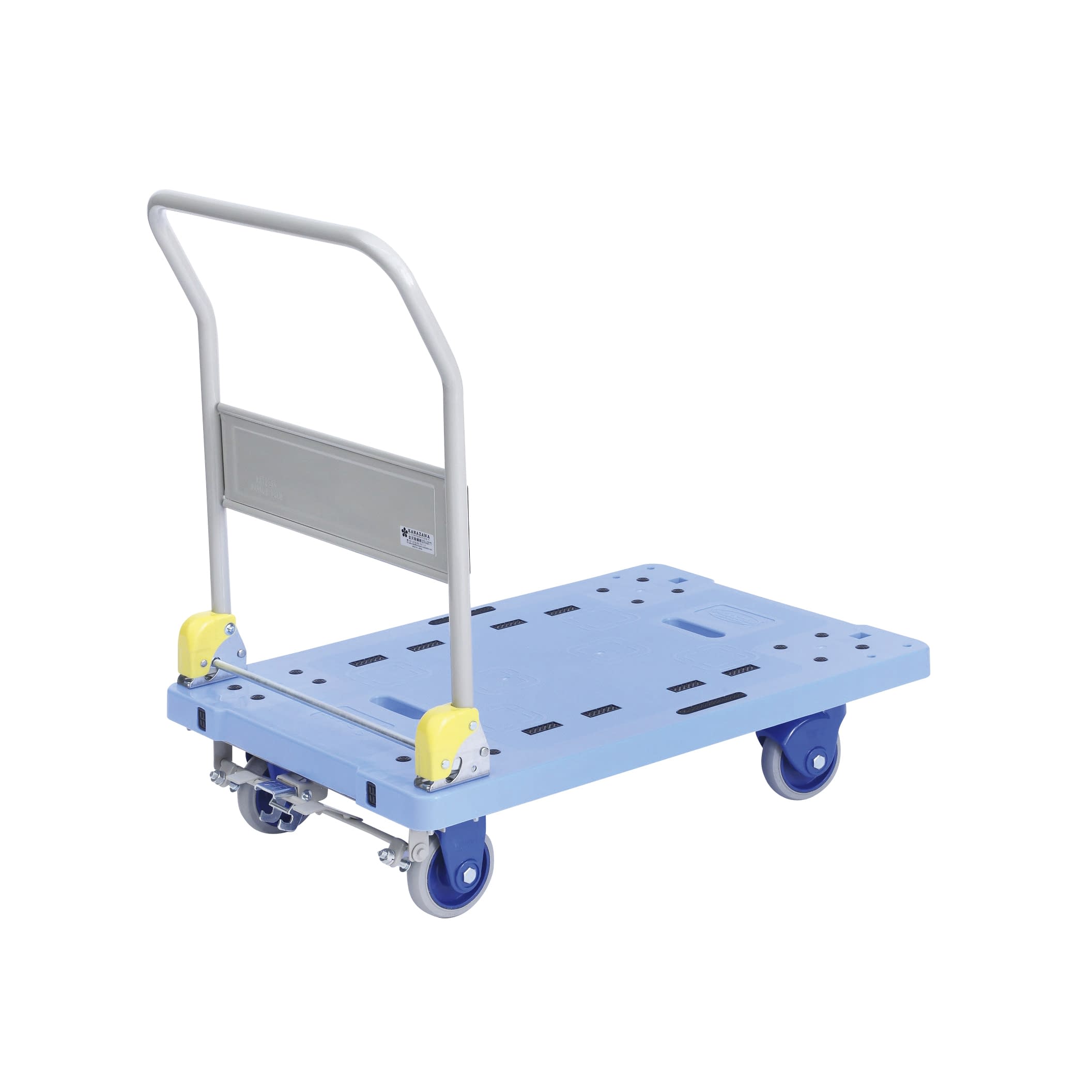 小型静音樹脂台車 フットブレーキ付 25-2261-01 金沢車輛 NP-306GS