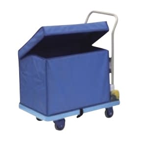 フタ付収納ボックス付静音樹脂台車 25-2264-01 金沢車輛 NP-307DGS