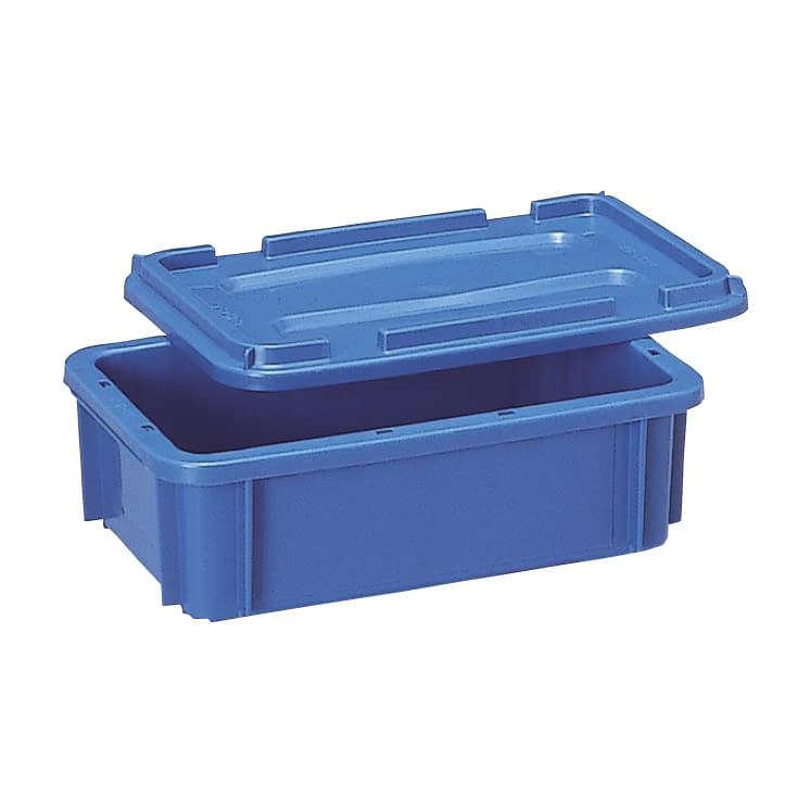 ポリコンテナー(蓋付) 10-3245-0001 ブルー 矢崎化工 PT-5 (330X210X115MM)