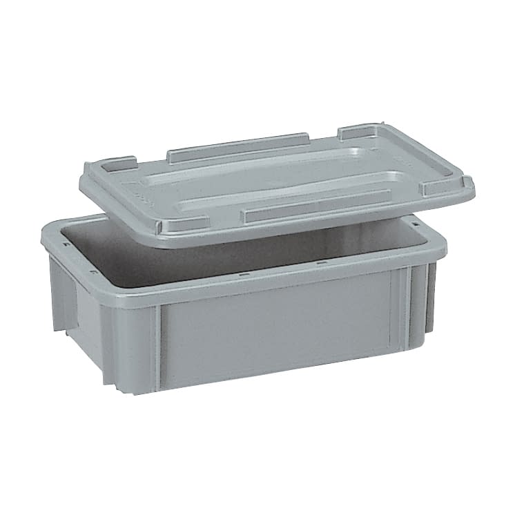 ポリコンテナー(蓋付) 10-3245-0004 ライトグレー 矢崎化工 PT-5 (330X210X115MM)