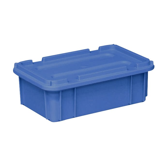 ポリコンテナー(蓋付) 10-3245-0201 ブルー 矢崎化工 PT-9 (380X290X140MM)