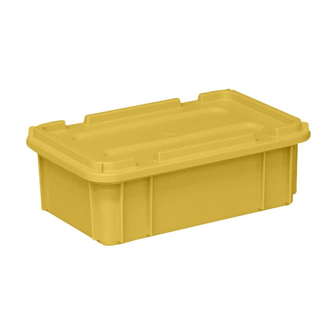 ポリコンテナー(蓋付) 10-3245-0202 イエロー 矢崎化工 PT-9 (380X290X140MM)