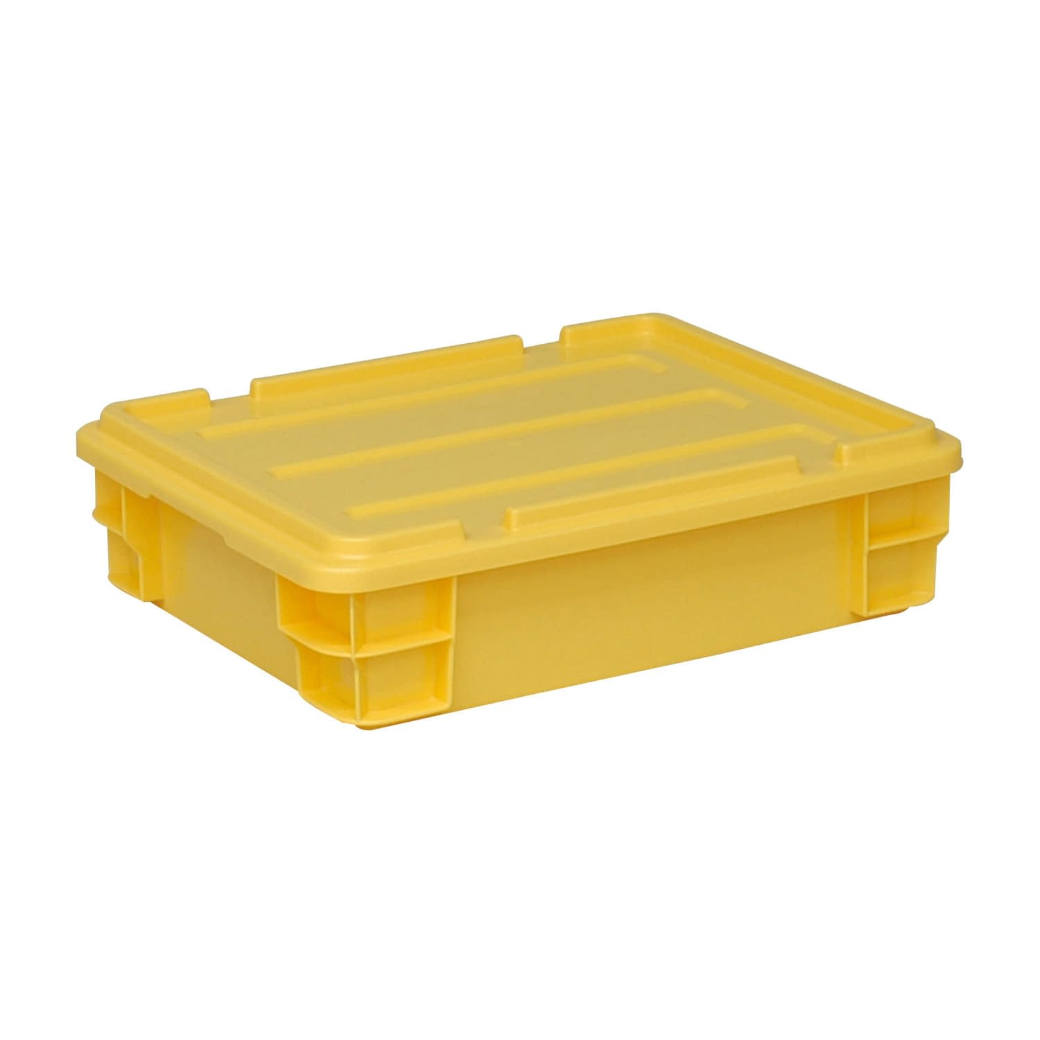 ポリコンテナー(蓋付) 10-3260-0002 イエロー 矢崎化工 PT-14 (485X370X130)