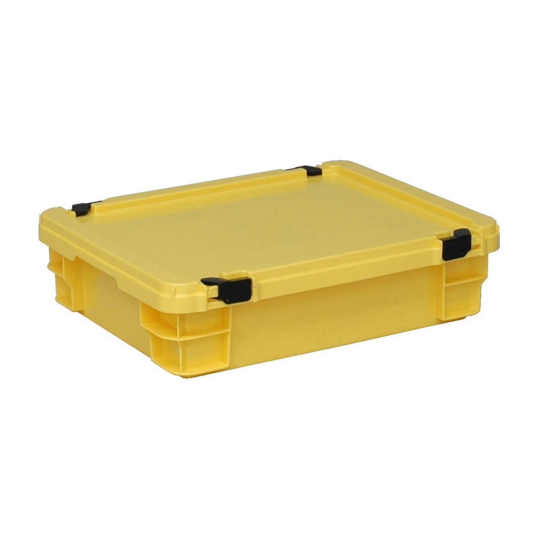 ポリコンテナー(ロック蓋付) 10-3260-0202 イエロー 矢崎化工 PT-14 (490X390X135)
