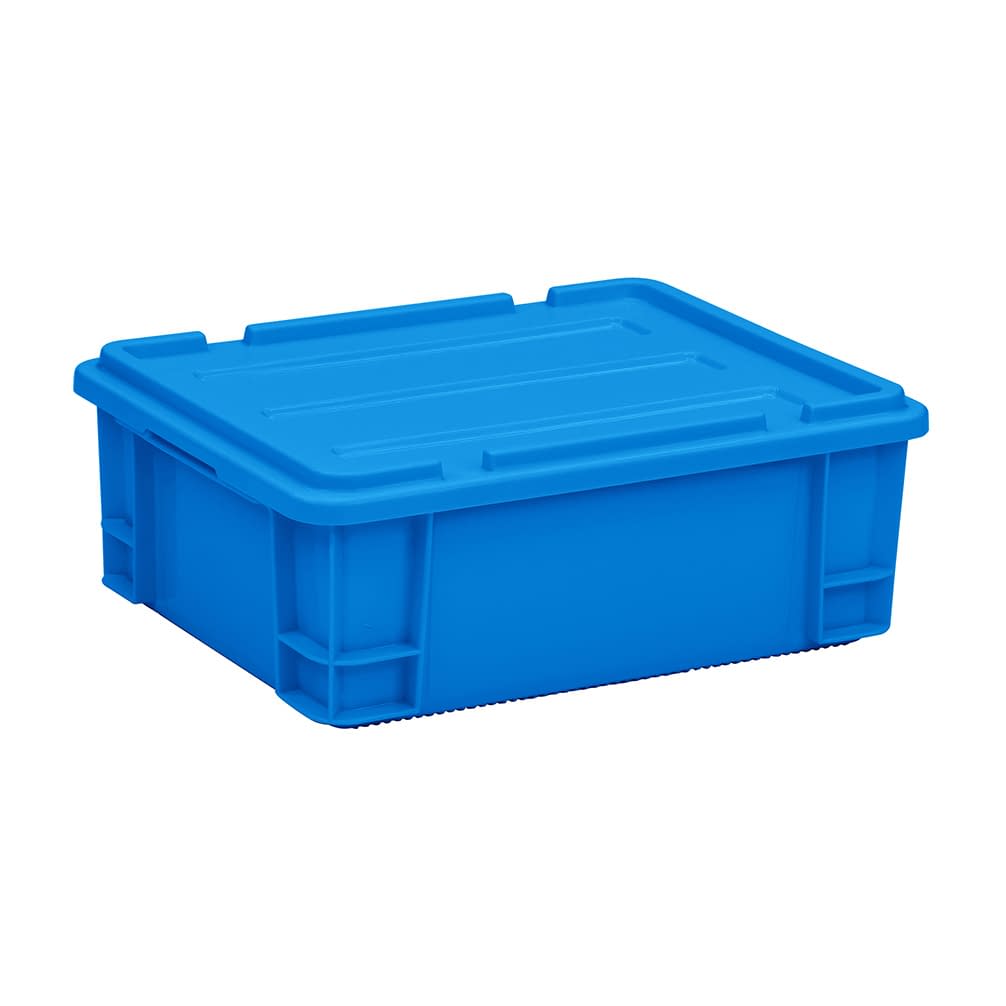 ポリコンテナー(蓋付) 10-3260-0301 ブルー 矢崎化工 PT-21 (485X370X185)