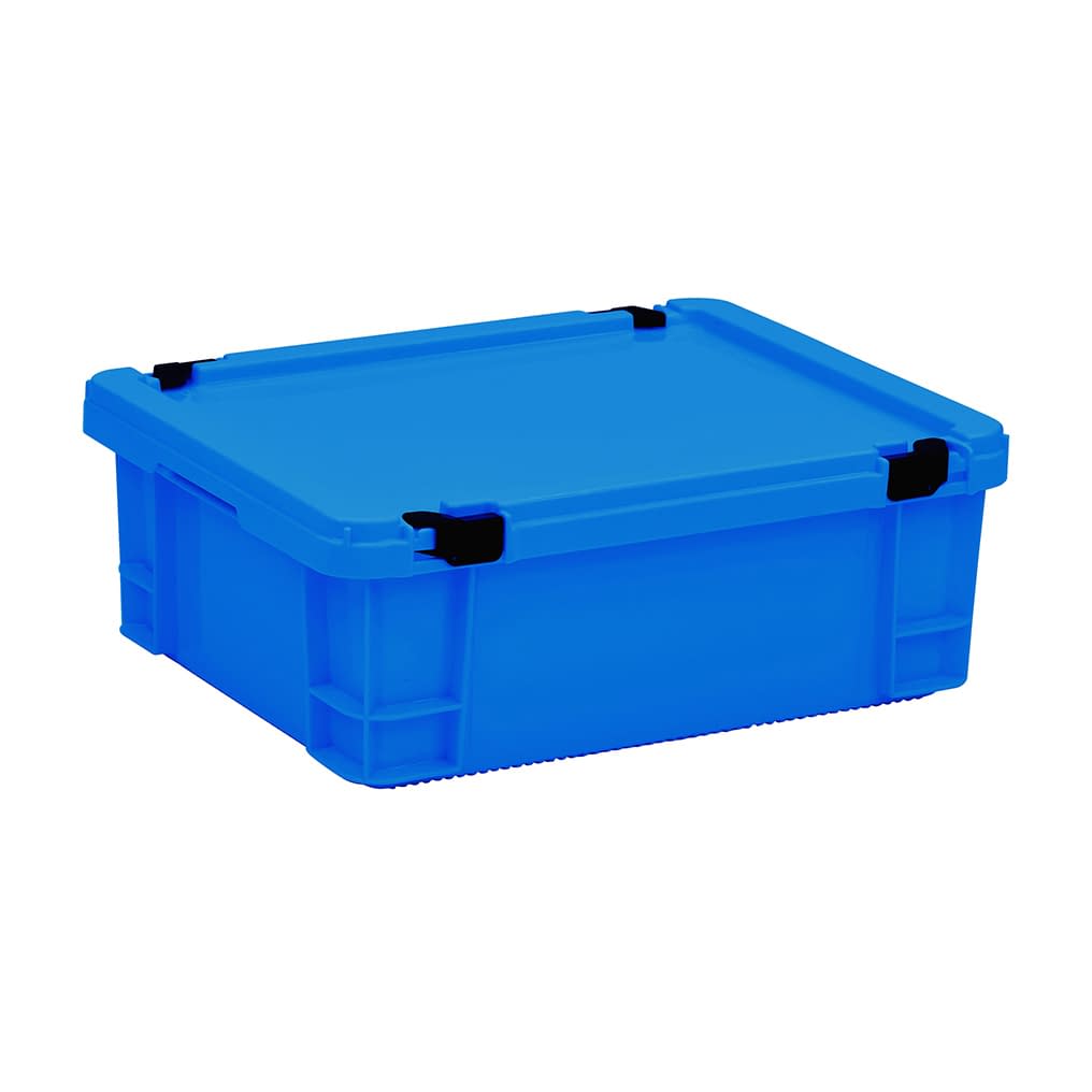 ポリコンテナー(ロック蓋付) 10-3260-0401 ブルー 矢崎化工 PT-21 (490X390X185)