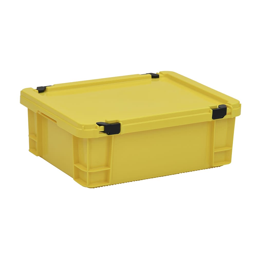 ポリコンテナー(ロック蓋付) 10-3260-0402 イエロー 矢崎化工 PT-21 (490X390X185)