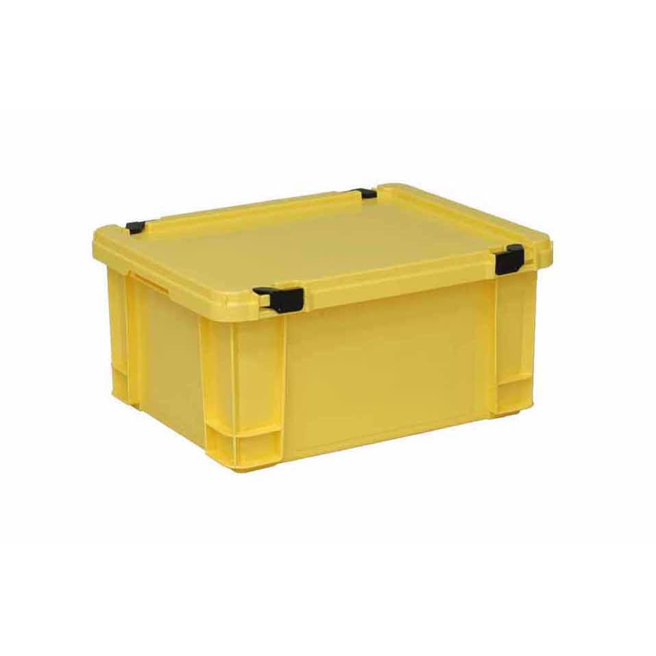 ポリコンテナー(ロック蓋付) 10-3260-0602 イエロー 矢崎化工 PT-28 (490X390X240)
