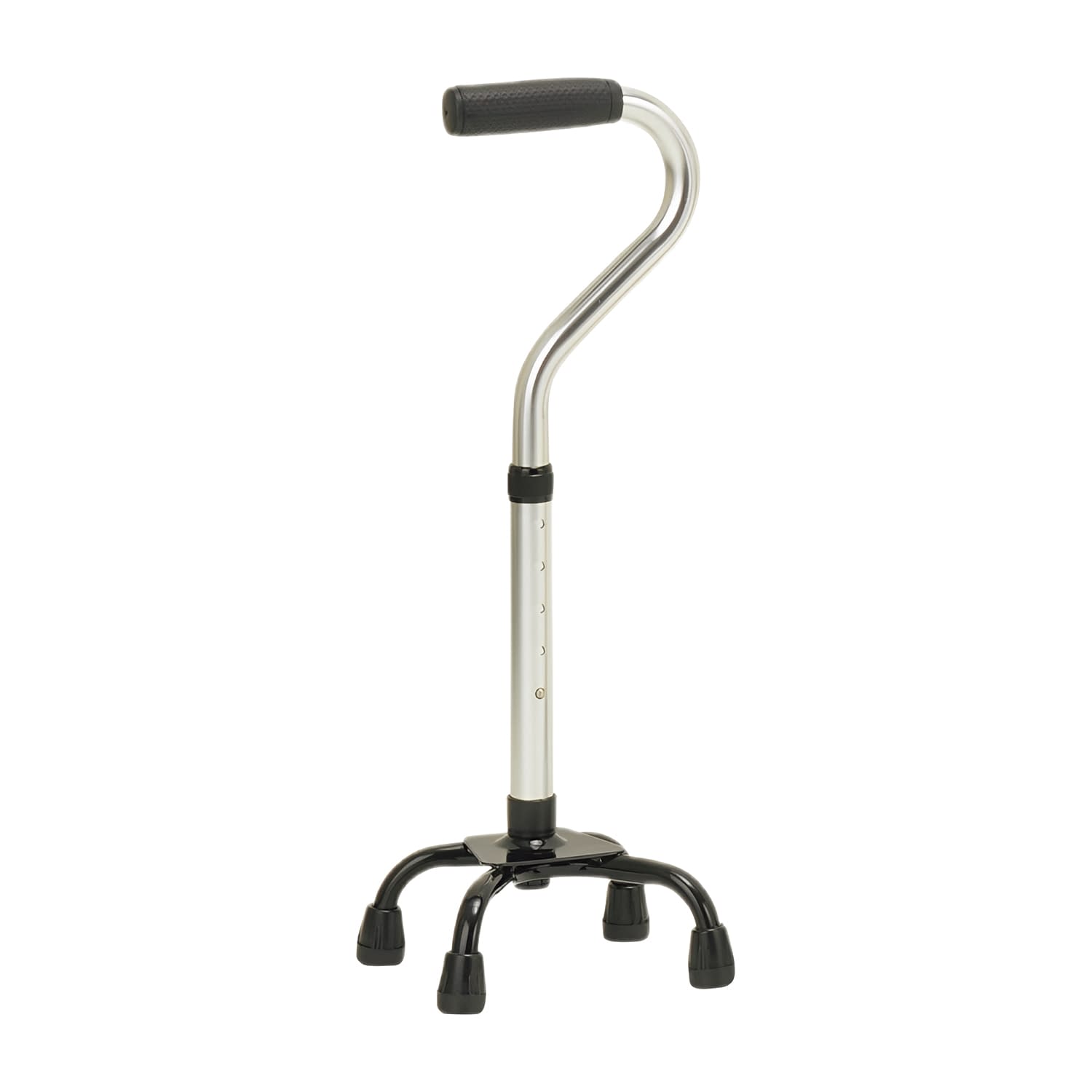 スワン型クォードケイン スモールベース ステッキ(四点杖) 25-4970-04 Cryscare SQ-305S(シルバー)