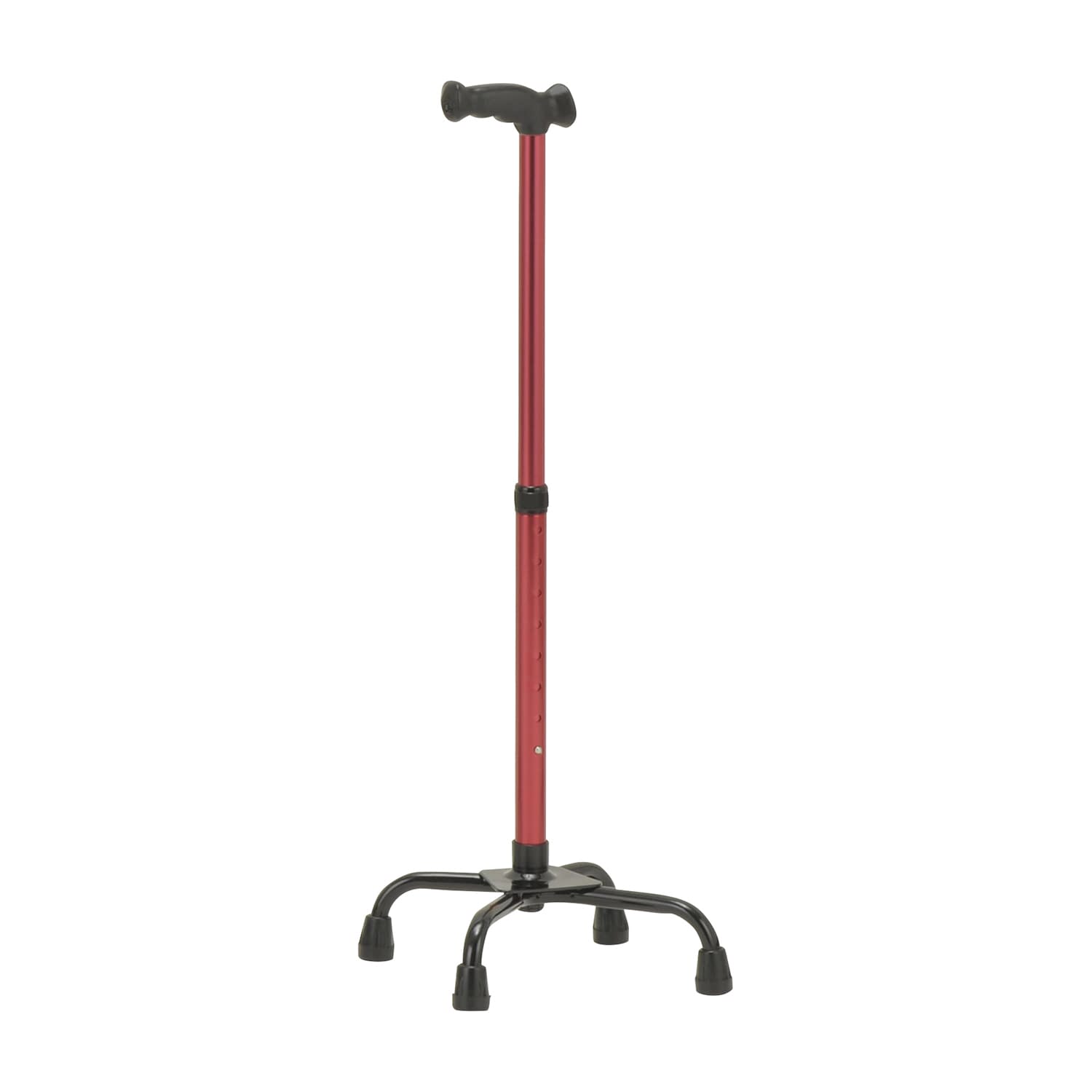 機能型クォードケイン ステッキ(四点杖) 25-2754-03 Cryscare TQ-203L(レッド)