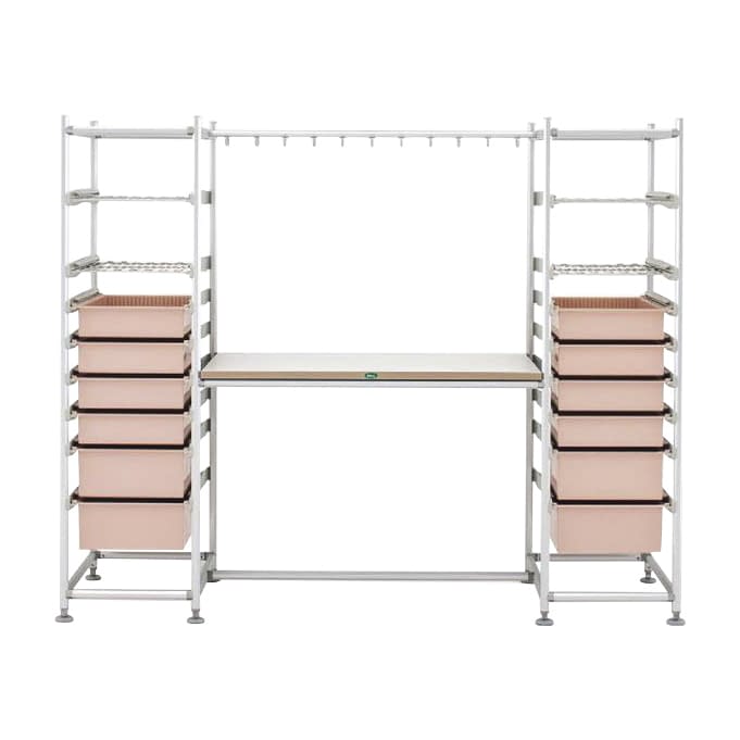 作業台付きラック 24-9964-04 サカセ化学工業 AR60-420WTM(ピーチ)