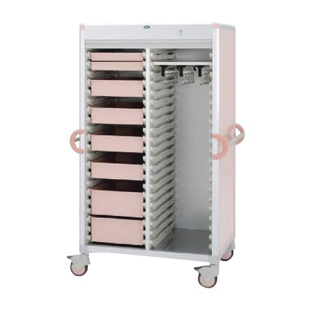 カテーテルハンガーカート 25-2122-0001 トレー：ピーチ サカセ化学工業 C46-AS20207HB(ピーチ)