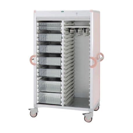 カテーテルハンガーカート 25-2122-0003 トレー：透明 サカセ化学工業 C46-AS20207HB(ピーチ)