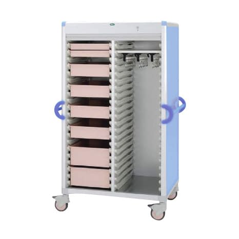 カテーテルハンガーカート 25-2122-0101 トレー:ピンク サカセ化学工業 C46-AS20207HB(ブルー)