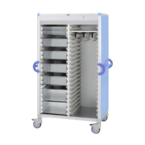 カテーテルハンガーカート 25-2122-0103 トレー：透明 サカセ化学工業 C46-AS20207HB(ブルー)