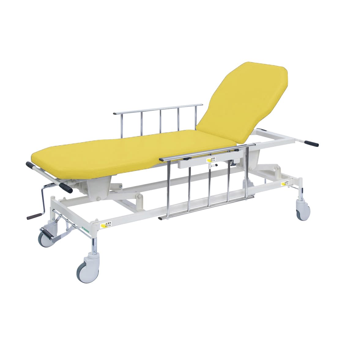 手動GSストレッチャー D型 25-2537-0108 ビニルレザーイエロー 高田ベッド製作所 TB-1521(65X48-86CM)