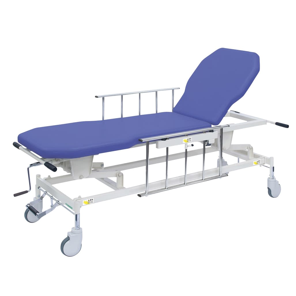 手動GSストレッチャー D型 25-2537-0206 ビニルレザーライトブルー 高田ベッド製作所 TB-1521(70X48-86CM)