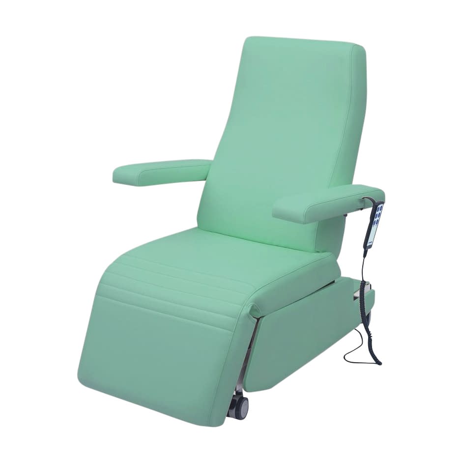 電動化学療法チェアー 25-2848-0005 ビニルレザーライトグリーン 高田ベッド製作所 TB-1557(78X113CM)