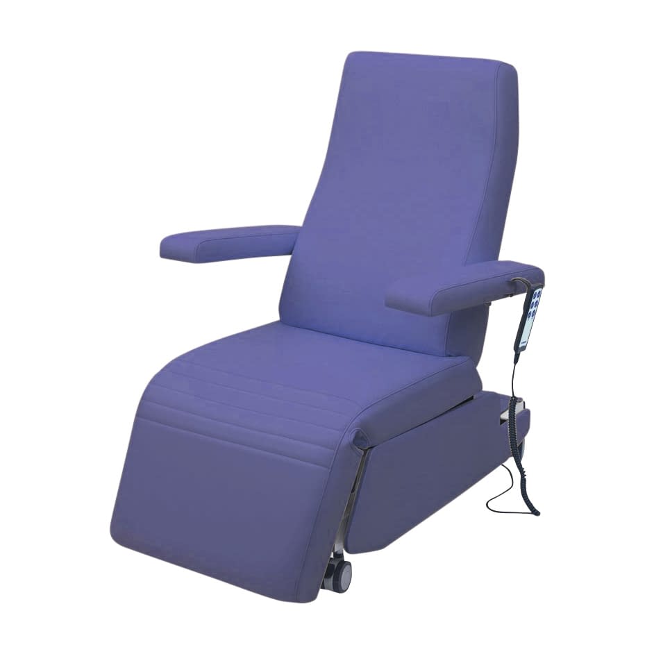 電動化学療法チェアー 25-2848-0006 ビニルレザーライトブルー 高田ベッド製作所 TB-1557(78X113CM)