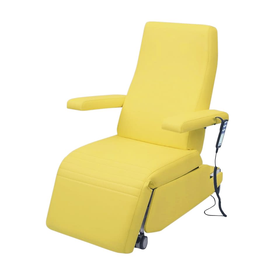 電動化学療法チェアー 25-2848-0008 ビニルレザーイエロー 高田ベッド製作所 TB-1557(78X113CM)