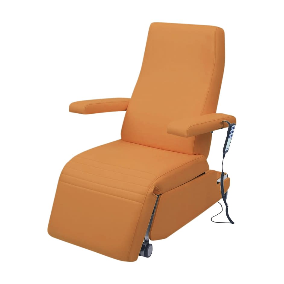 電動化学療法チェアー 25-2848-0010 ビニルレザーオレンジ 高田ベッド製作所 TB-1557(78X113CM)