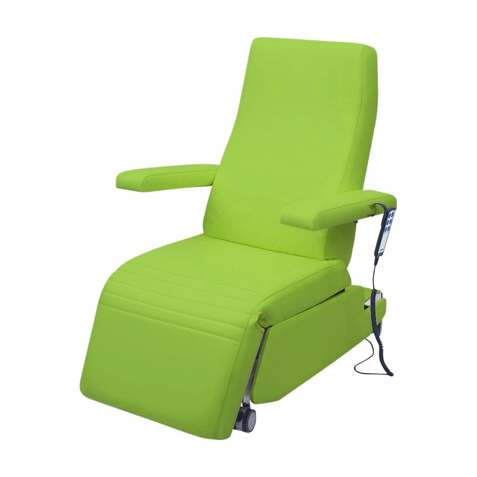 電動化学療法チェアー 25-2848-0011 ビニルレザー抹茶 高田ベッド製作所 TB-1557(78X113CM)