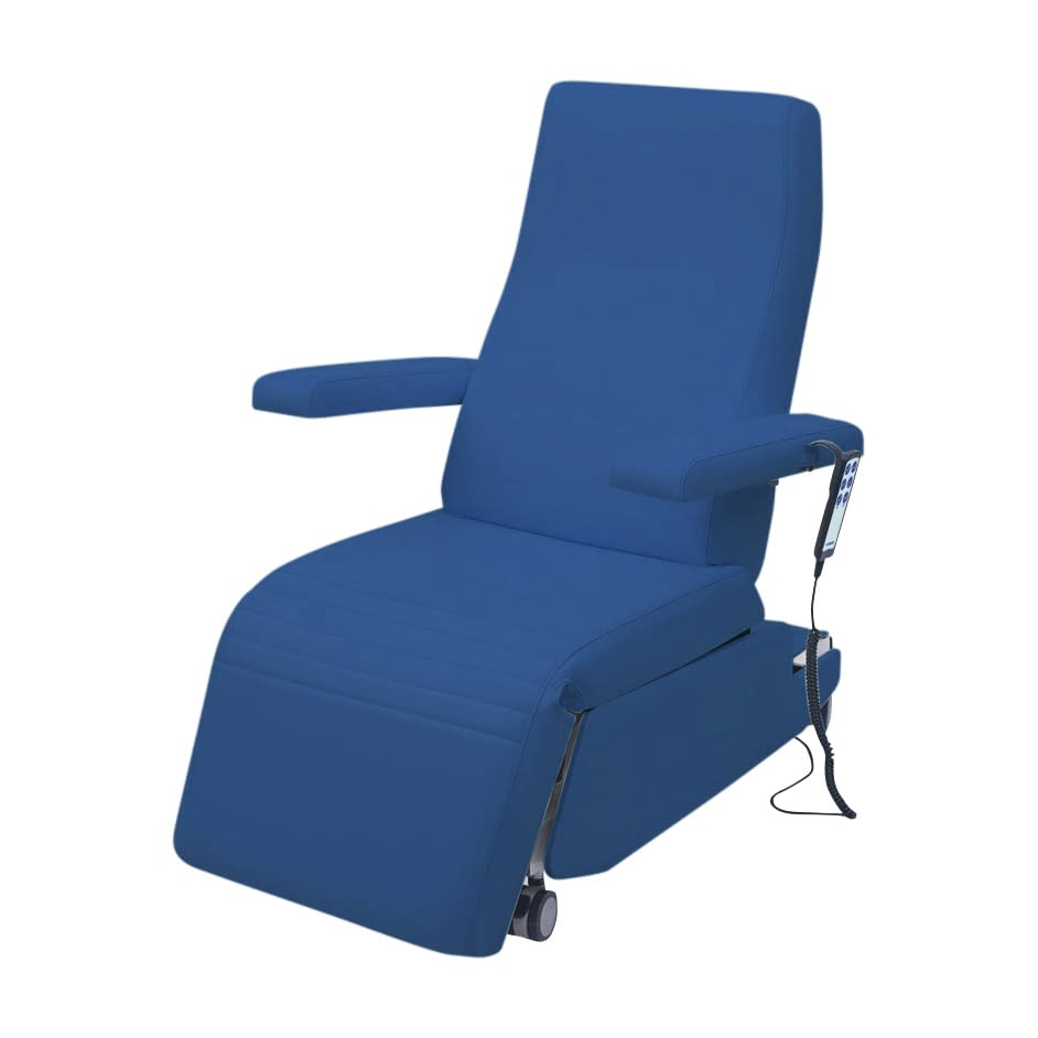 電動化学療法チェアー 25-2848-0016 ビニルレザーメディブルー 高田ベッド製作所 TB-1557(78X113CM)