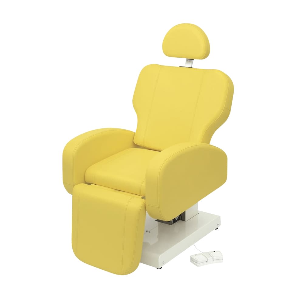 椅子型診察台 25-2977-0008 ビニルレザーイエロー 高田ベッド製作所 TB-1560(64X84CM)
