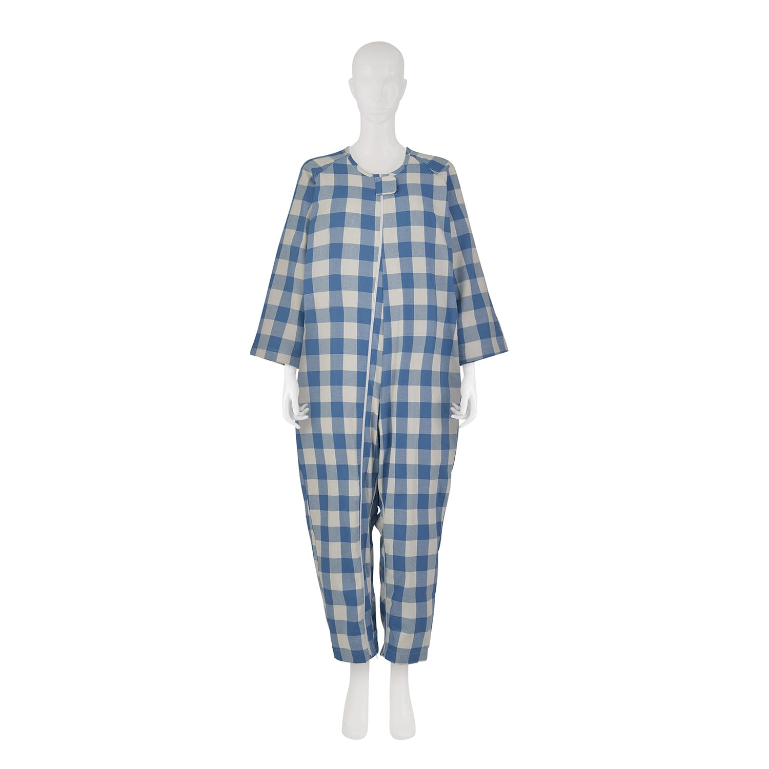 フドーねまきB厚手 25-2825-0101 チェックブルー 竹虎 M