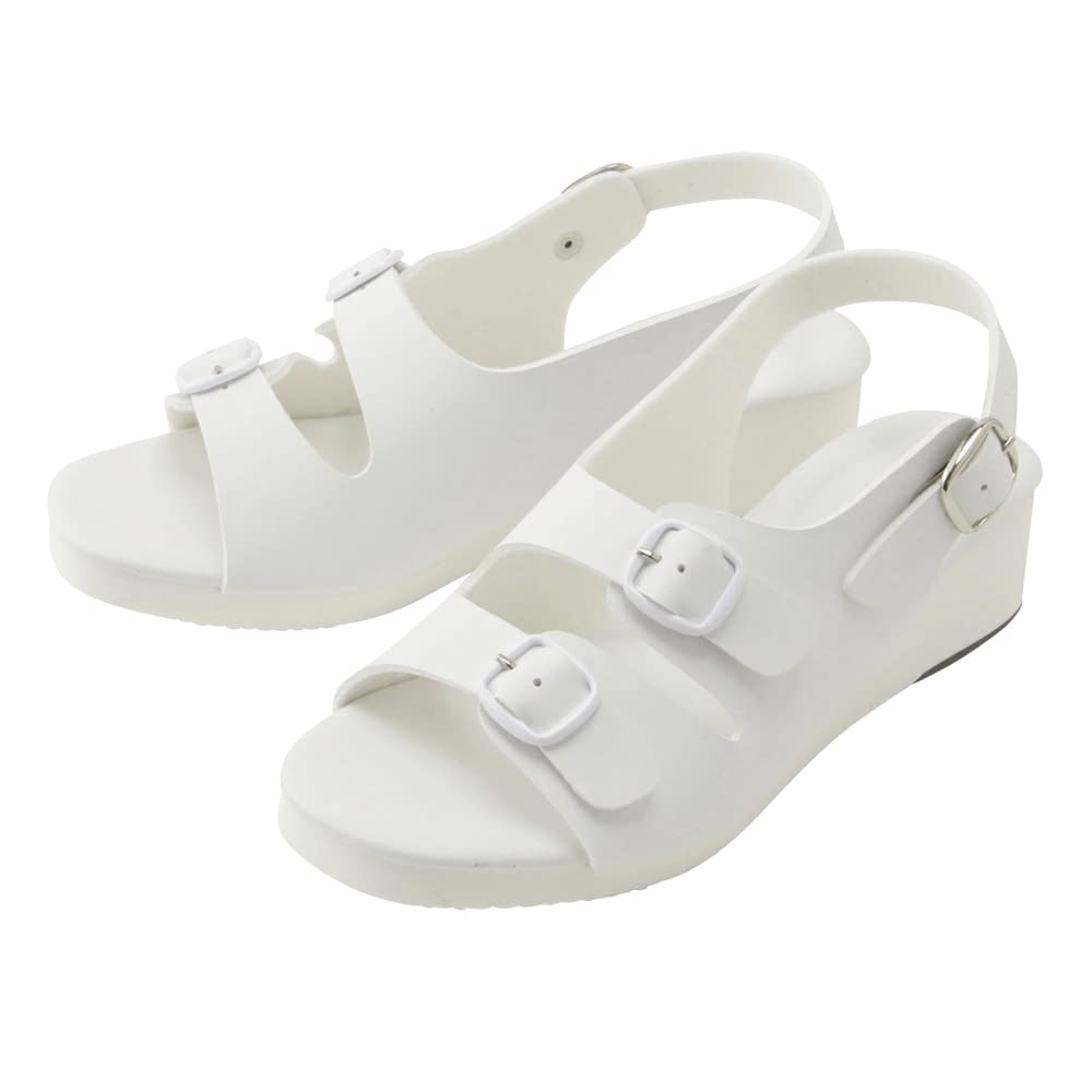 2バックルサンダル ナースサンダル 25-3438-0004 LL parfait KS-102(ホワイト)