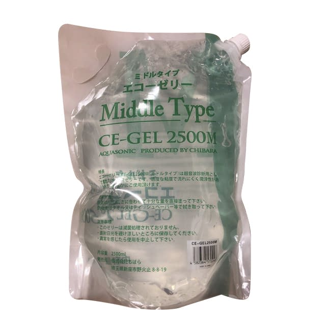 エコーゼリー ミドルタイプ ミドルタイプ 超音波診断用ゼリー 25-2881-04 ちばら CE-GEL2500M(2500MLX4