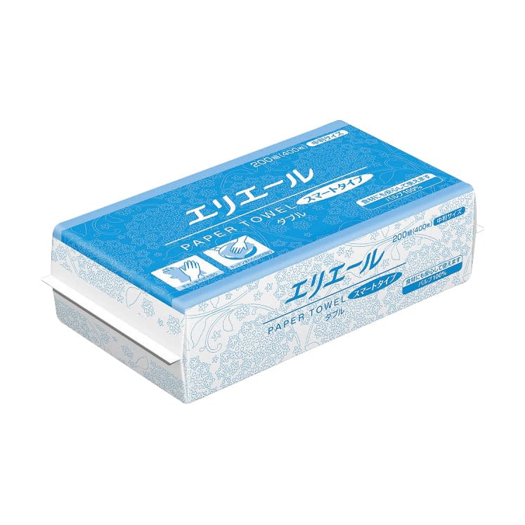 ペーパータオルスマートタイプダブル 中判 25-2765-00 エリエール 823649(200クミ)