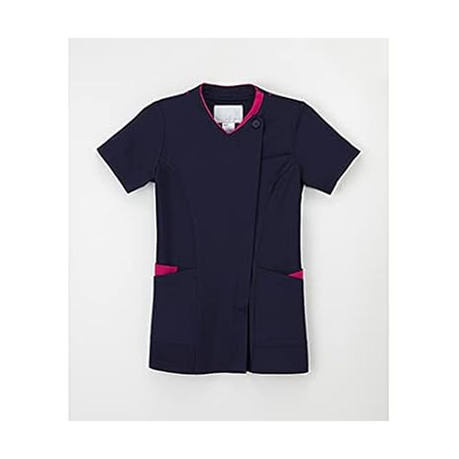 女子スクラブ ネイビー+ピンク ナガイレーベン RF-5102(S)｜マツヨシ