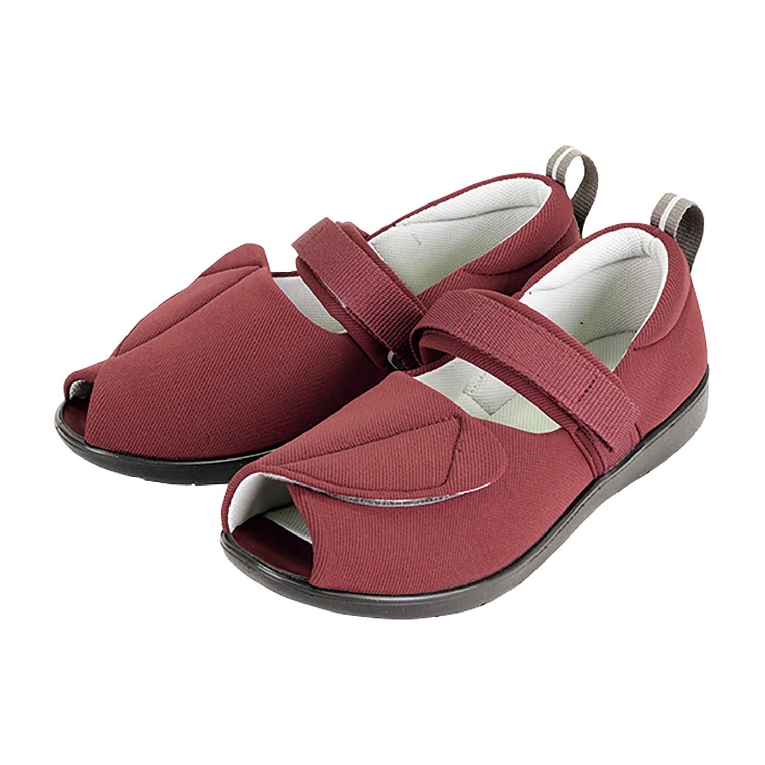 PH転びにくいシューズ(つま先無) リハビリシューズ 25-5741-0102 S プラスハート ワイン