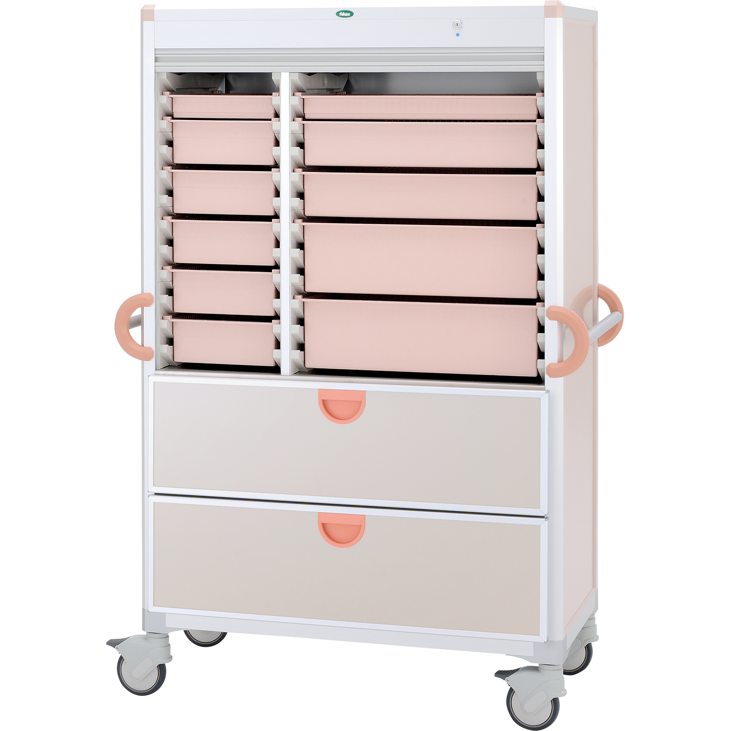 材料搬送カート(内視鏡カート) 25-3741-0001 ピーチ サカセ化学工業 C64-LAS15202B(ピーチ)